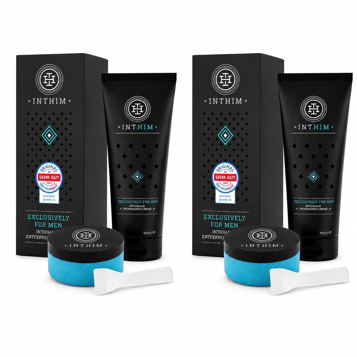 Intim hårfjerningskrem 2 x 100ml - med påføringssvamp – IntHim