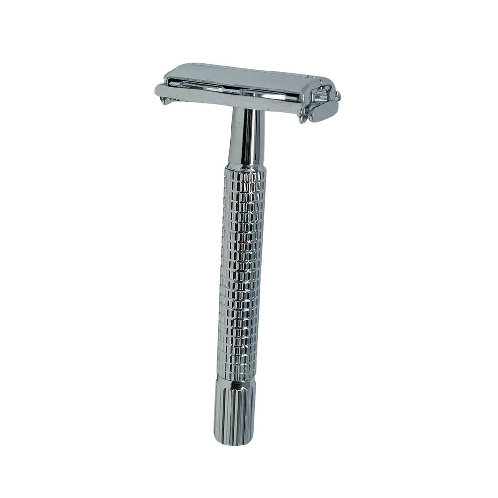 Safety Razor Butterfly – Langt Skaft + Etui + 10 Blader – Klassisk Barberhøvel