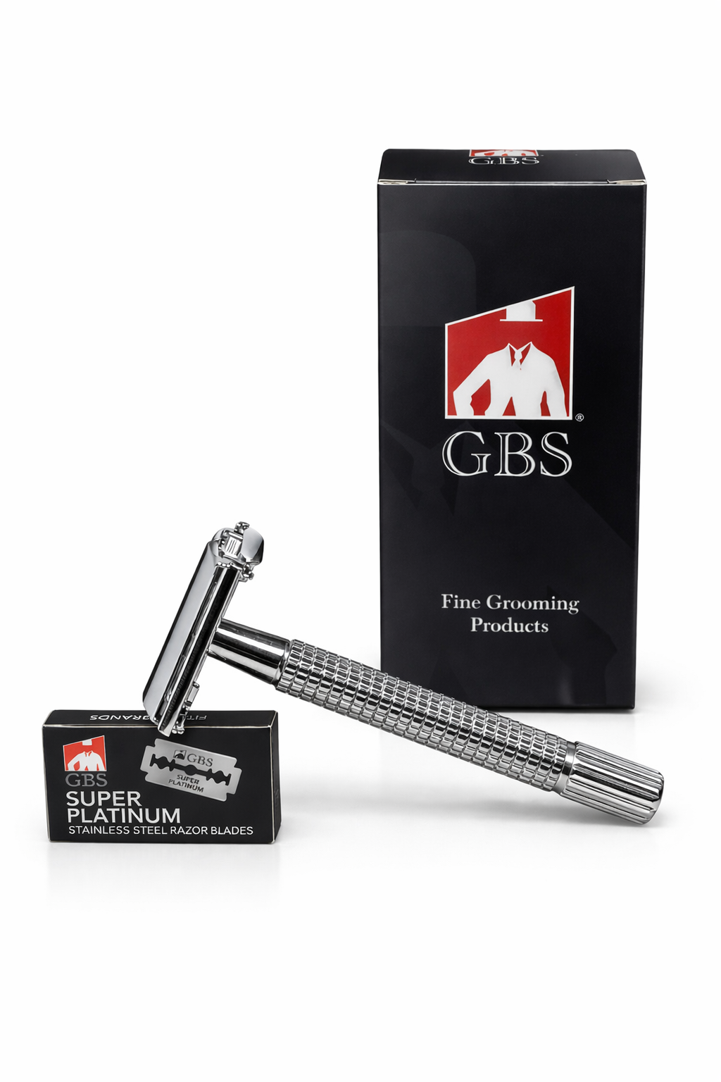 Safety Razor Butterfly – Langt Skaft + Etui + 10 Blader – Klassisk Barberhøvel