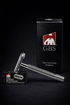 Safety Razor Butterfly – Langt Skaft + Etui + 10 Blader – Klassisk Barberhøvel