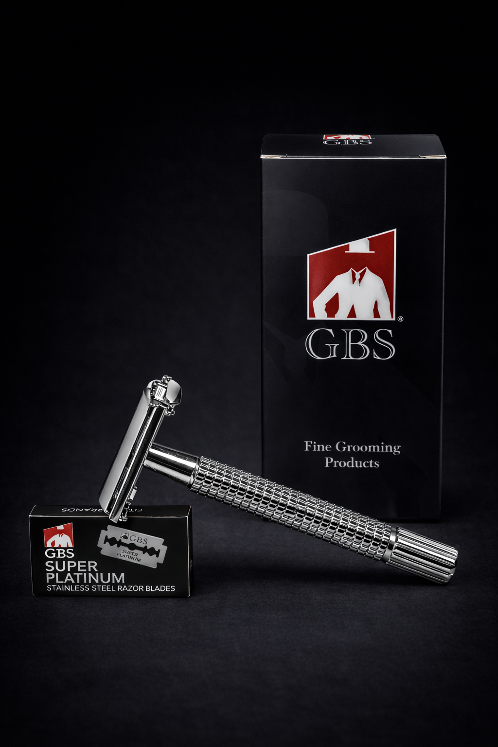 Safety Razor Butterfly – Langt Skaft + Etui + 10 Blader – Klassisk Barberhøvel