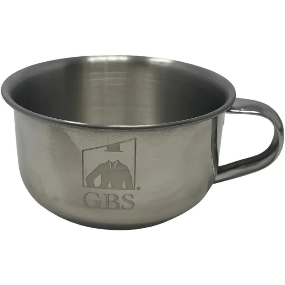 Barberbolle i Rustfritt Stål – Med Håndtak – For Skum & Barberkost