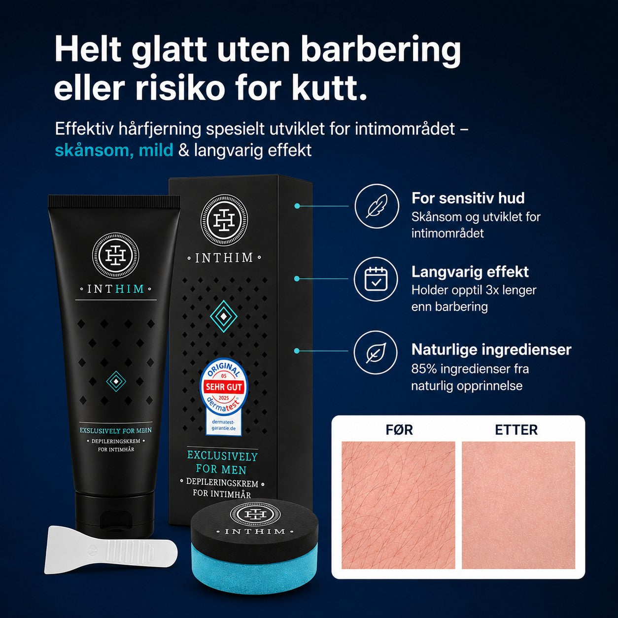 Intim hårfjerning + Comfort Gel – Komplett 2-stegs pleie – IntHim
