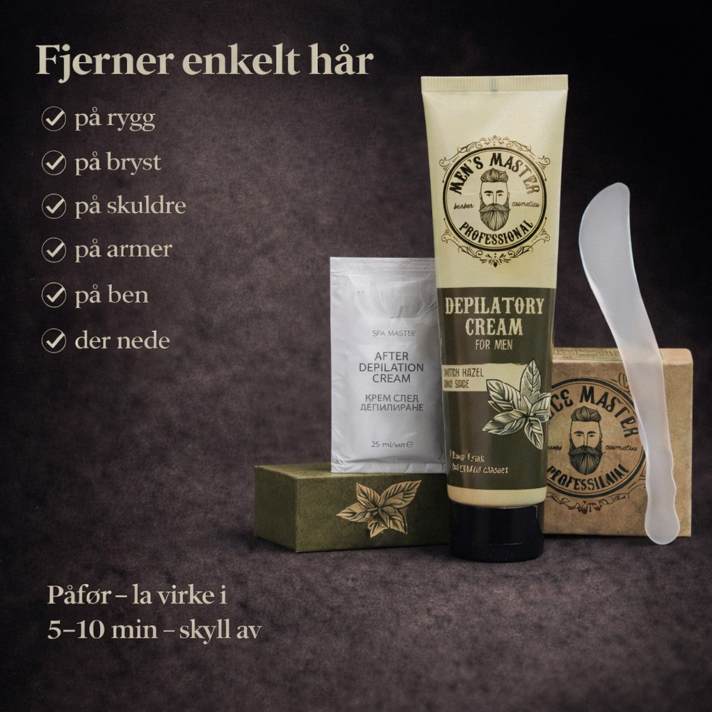 Hårfjerningskrem 175ml – Men's Master Rask & Skånsom