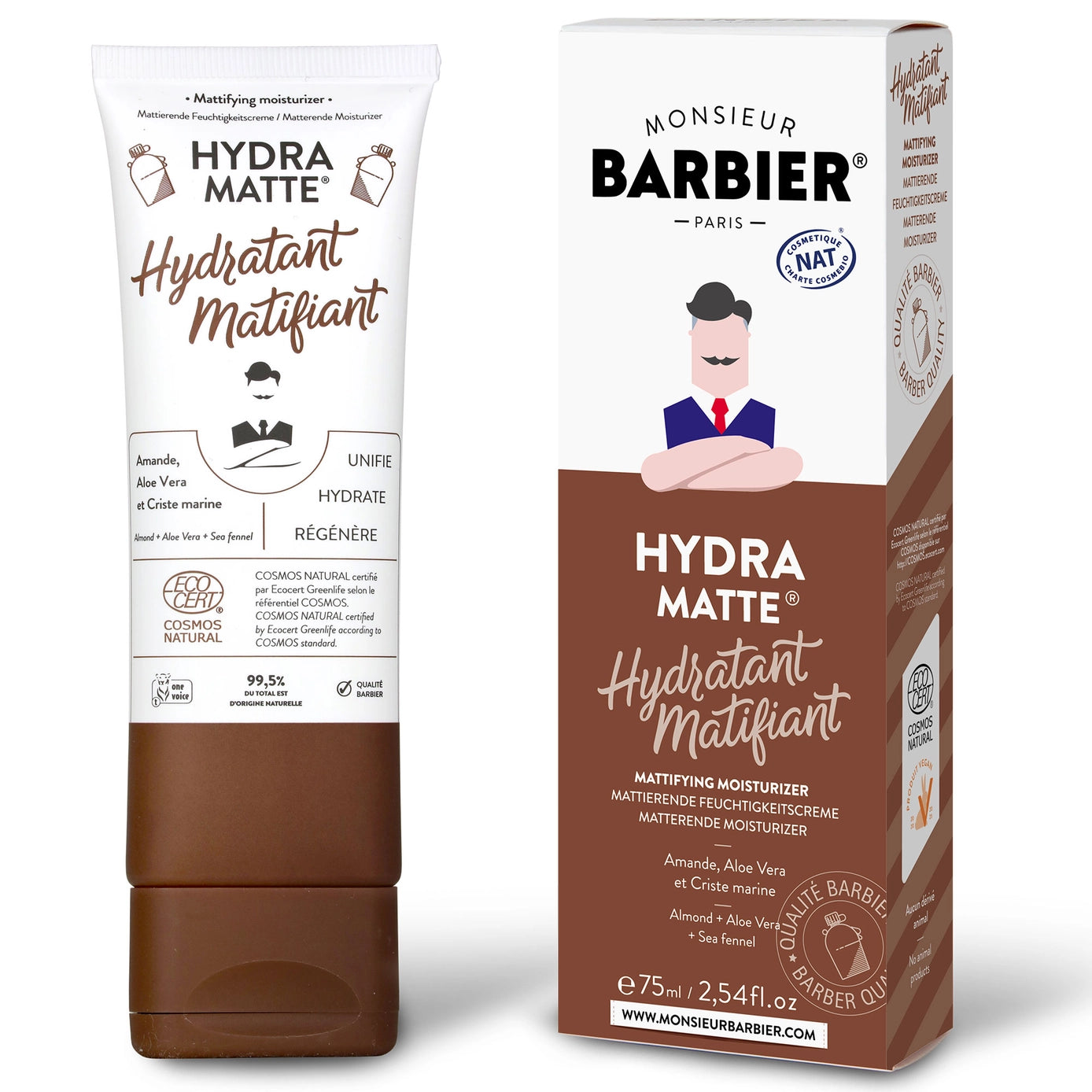 Fuktighetskrem HYDRA MATTE 75ml – Monsieur Barbier Matt Finish