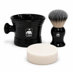 Barberingssett M sort – Perfekt skum med kost, bolle og barbersåpe