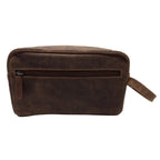 Greenwood Toalettmappe i Ekte Skinn – Mørk Brun
