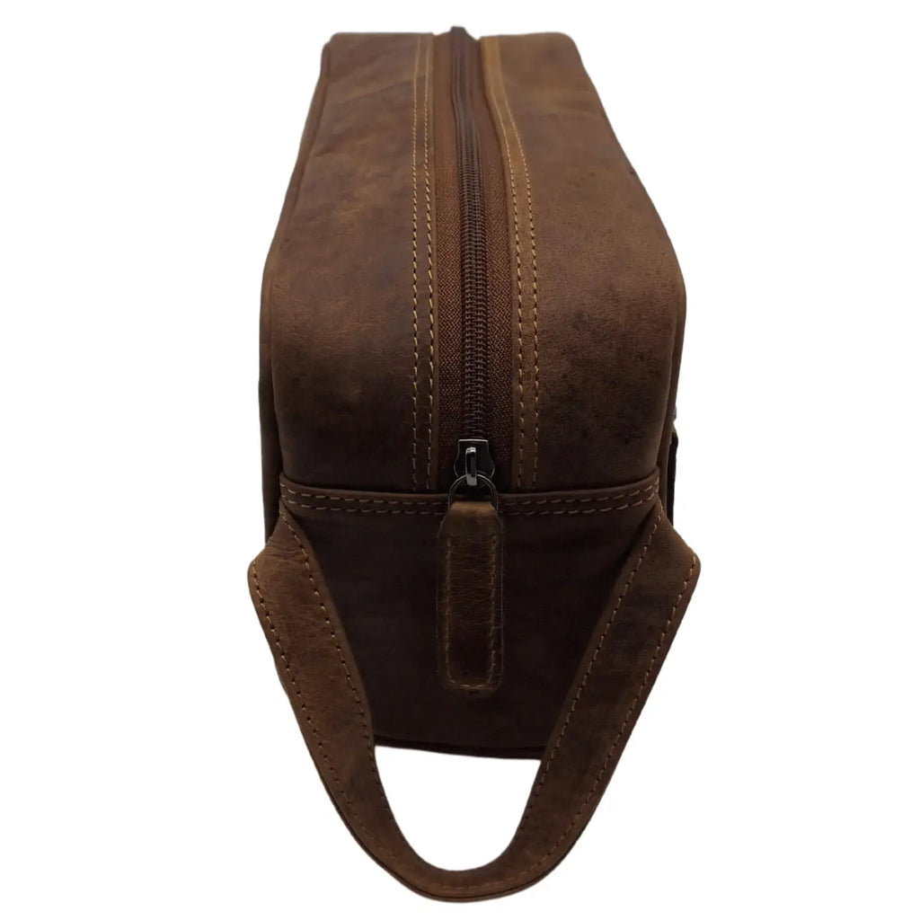 Greenwood Toalettmappe i Ekte Skinn – Mørk Brun