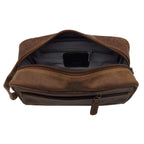 Greenwood Toalettmappe i Ekte Skinn – Mørk Brun