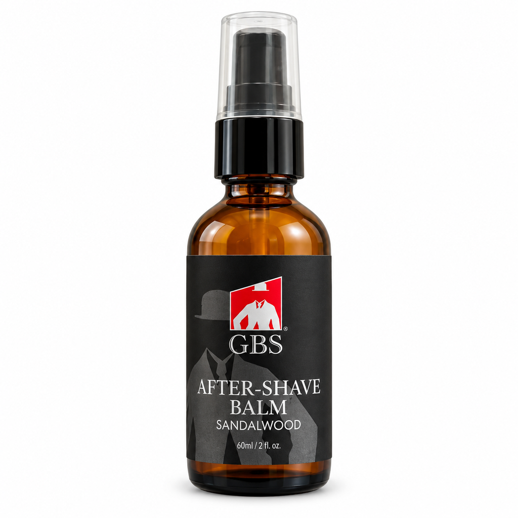 Gents GBS After-Shave Balm Sandalwood – beroligende aftershave balm med sandeltreduft i brun glassflaske med pumpe