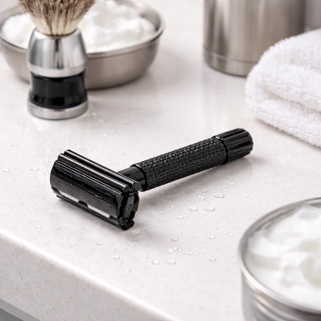 Barberhøvel Black Chrome – Double Edge Safety Razor