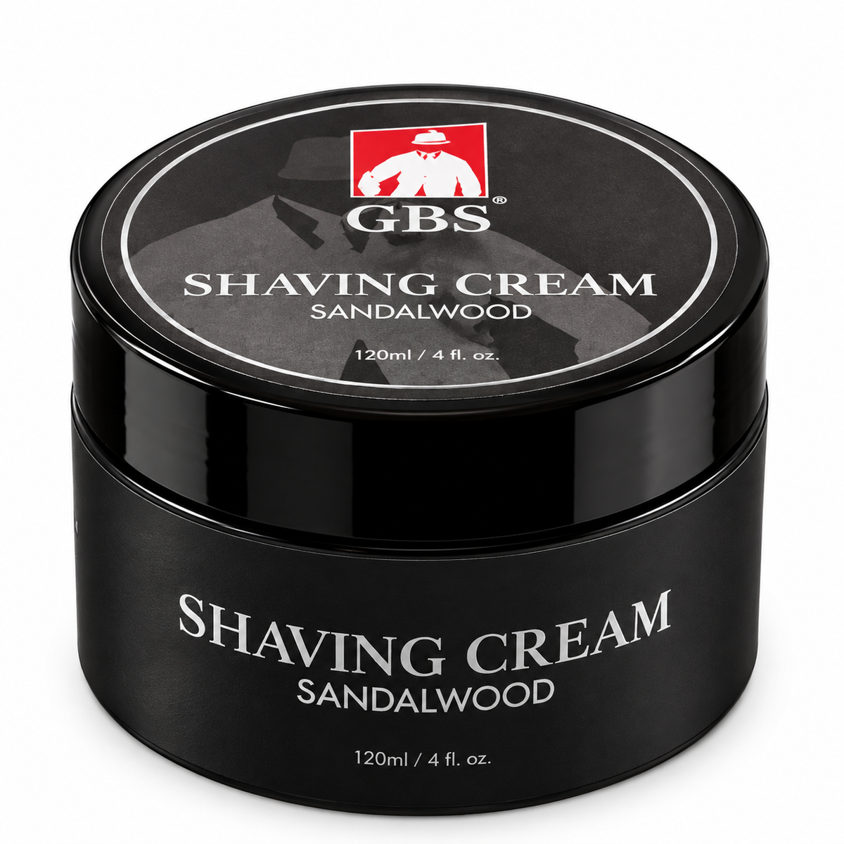 Gents GBS Shaving Cream Sandalwood 120 ml – barberkrem med sandeltreduft i svart krukke