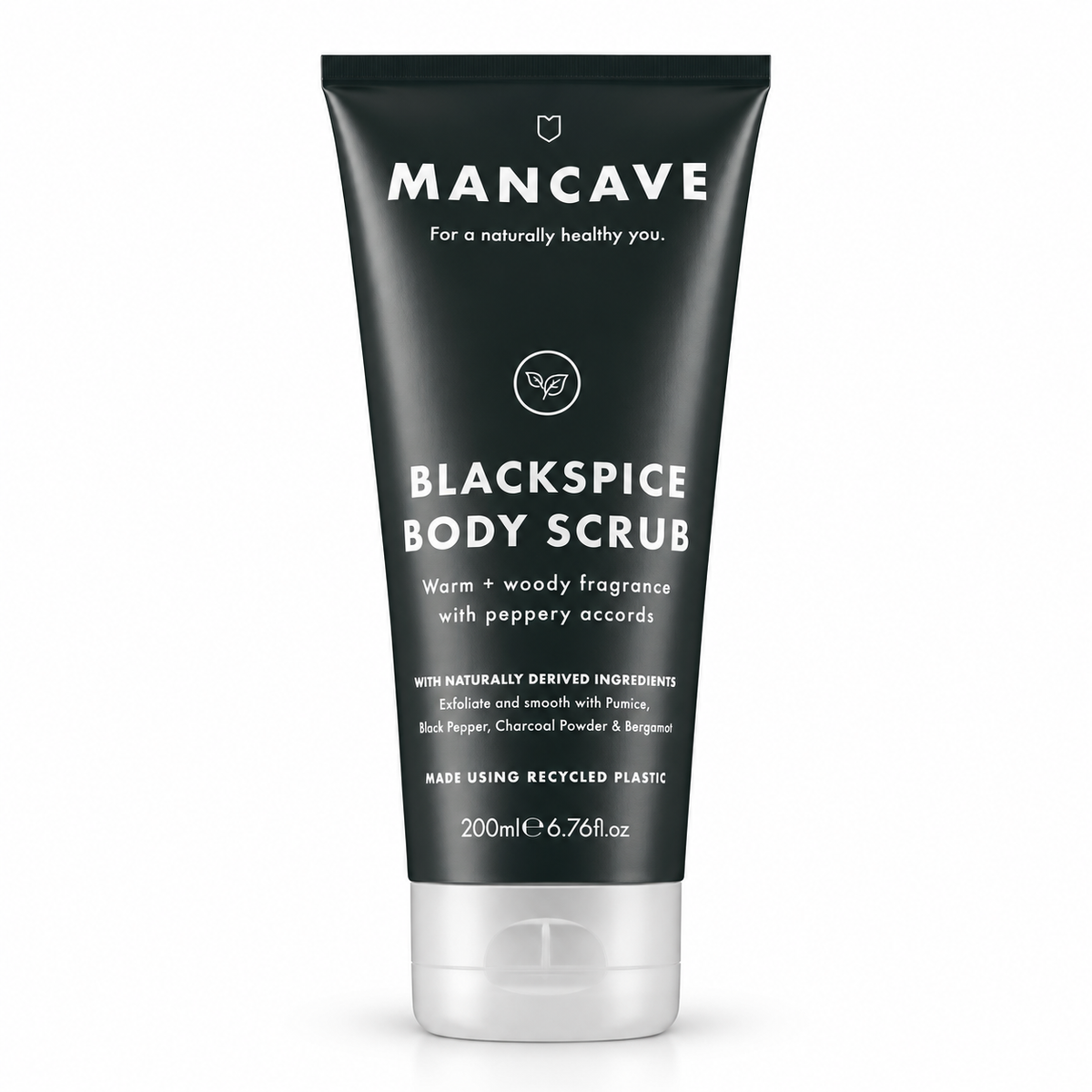ManCave BlackSpice Body Scrub 200 ml – kroppsskrubb for menn med varm og krydret duft