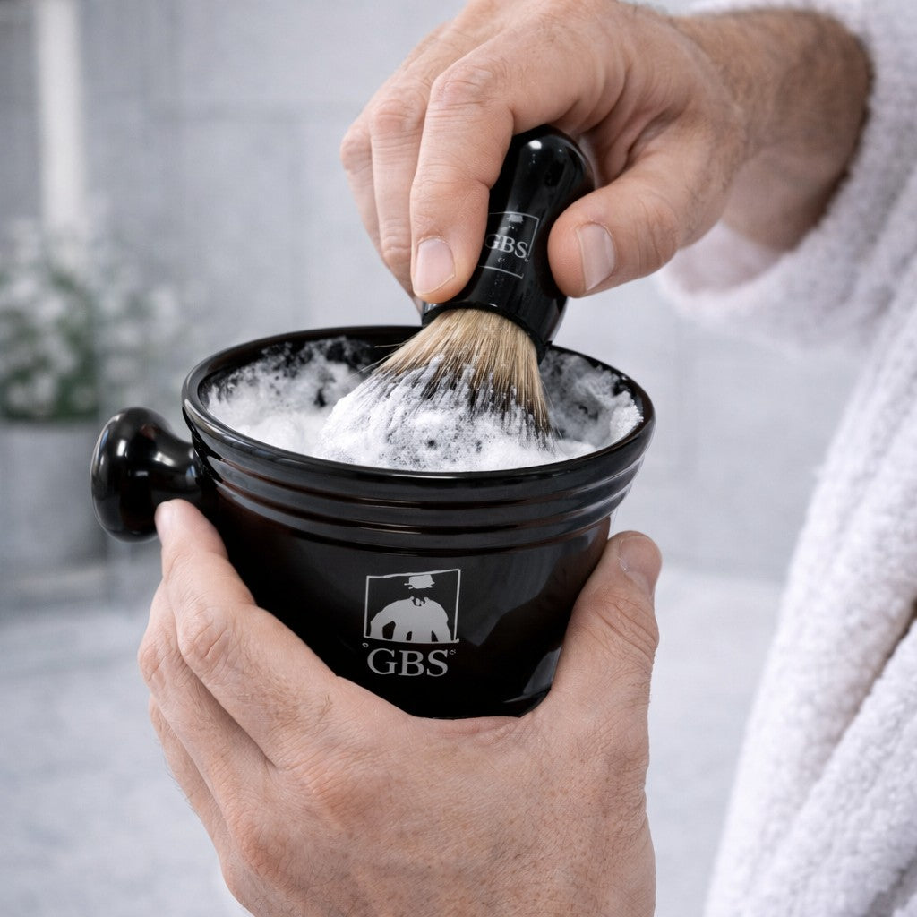 Barberkost og barberbolle – sett for bedre skum og kontroll