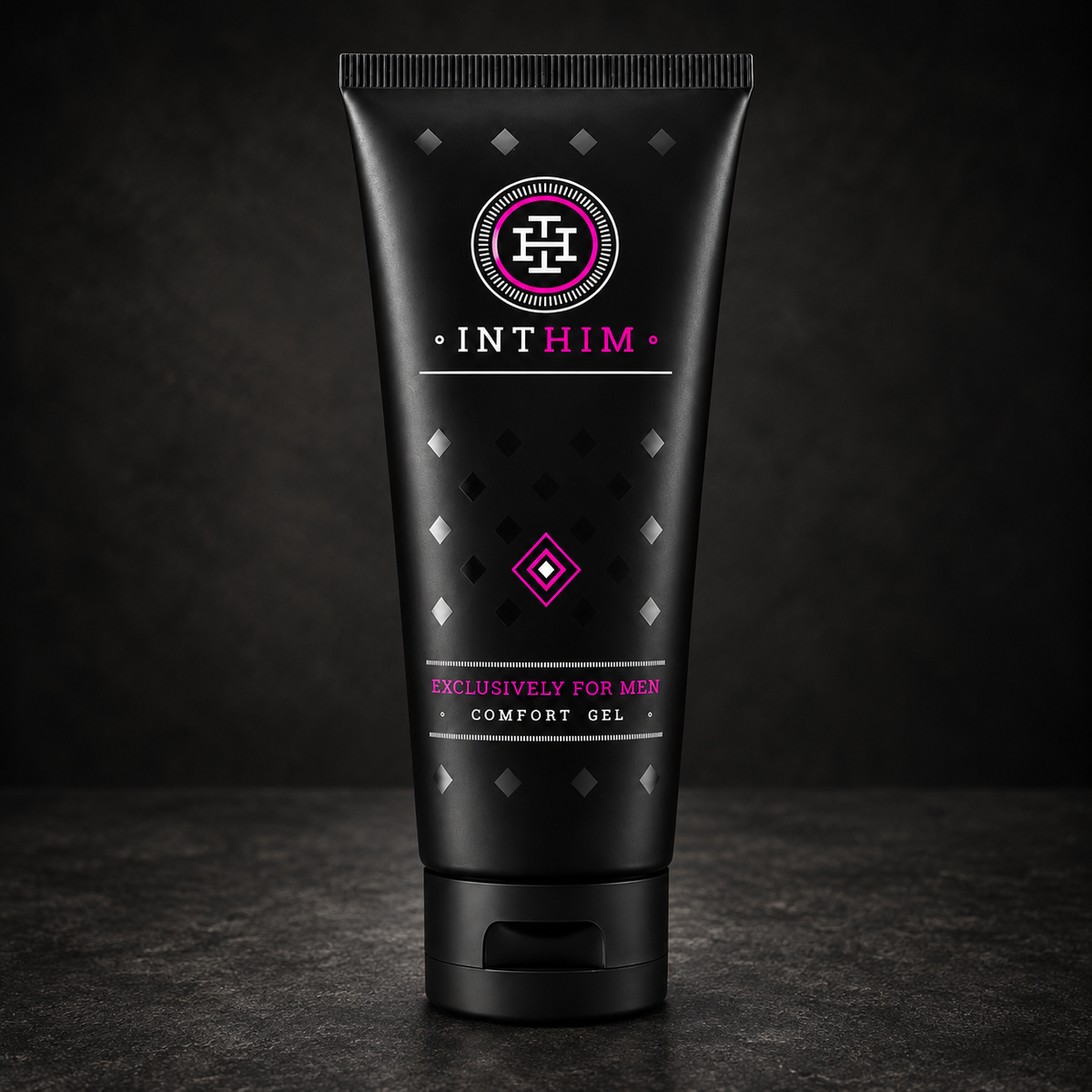 IntHim Comfort Gel 100 ml for menn på mørk bakgrunn – beroligende intim pleie etter barbering og hårfjerning