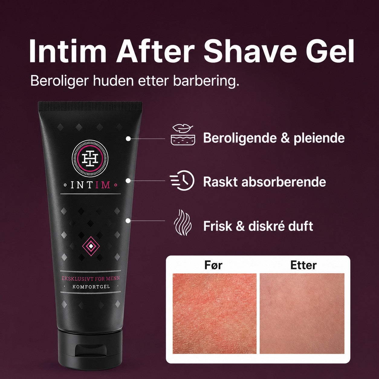 Intim Comfort Gel 100 ml – Lindrende pleie etter hårfjerning – IntHim