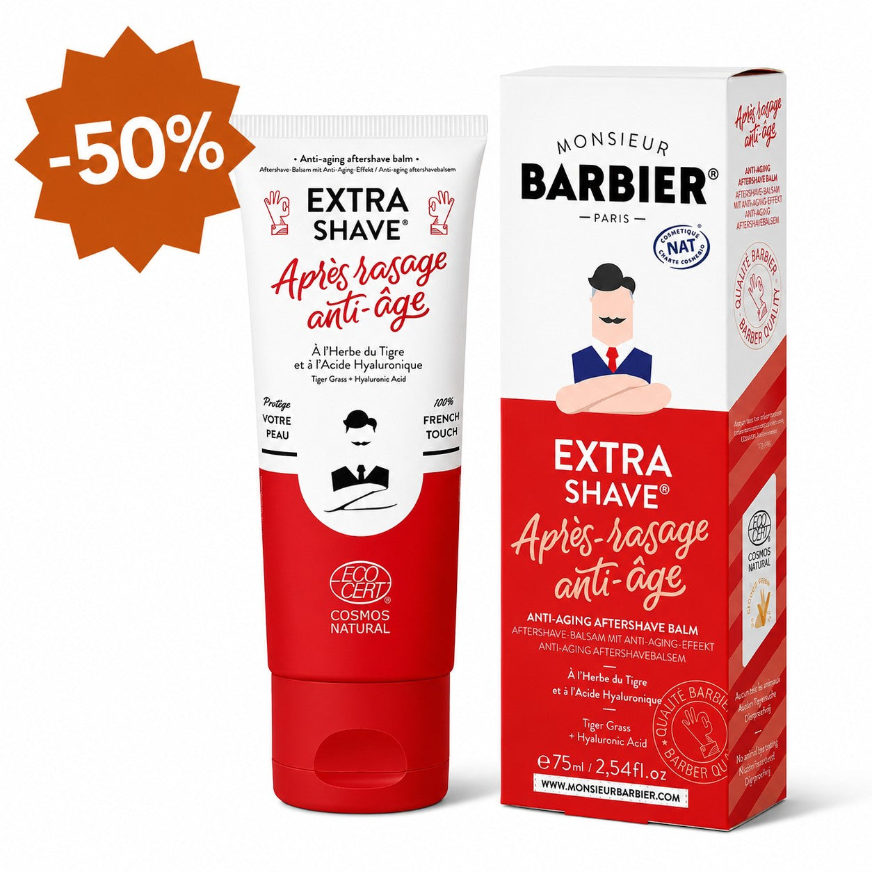 Aftershave EXTRA-SHAVE 75ml – Monsieur Barbier - Mangler emballasje