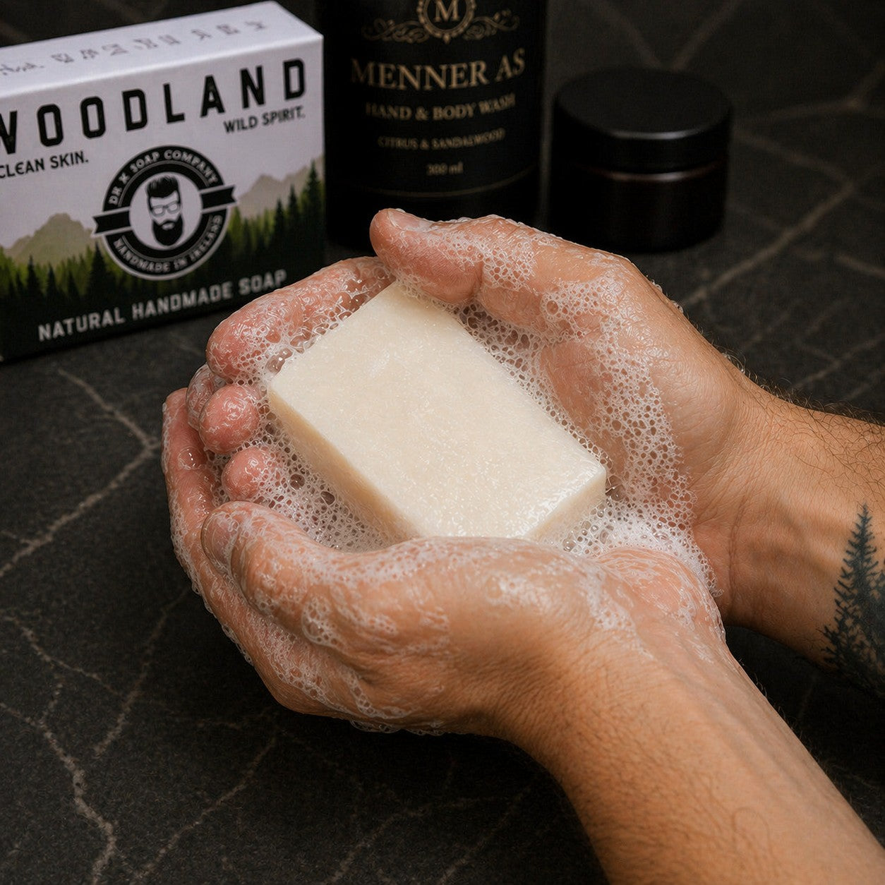 Håndlaget såpestykke – Woodland