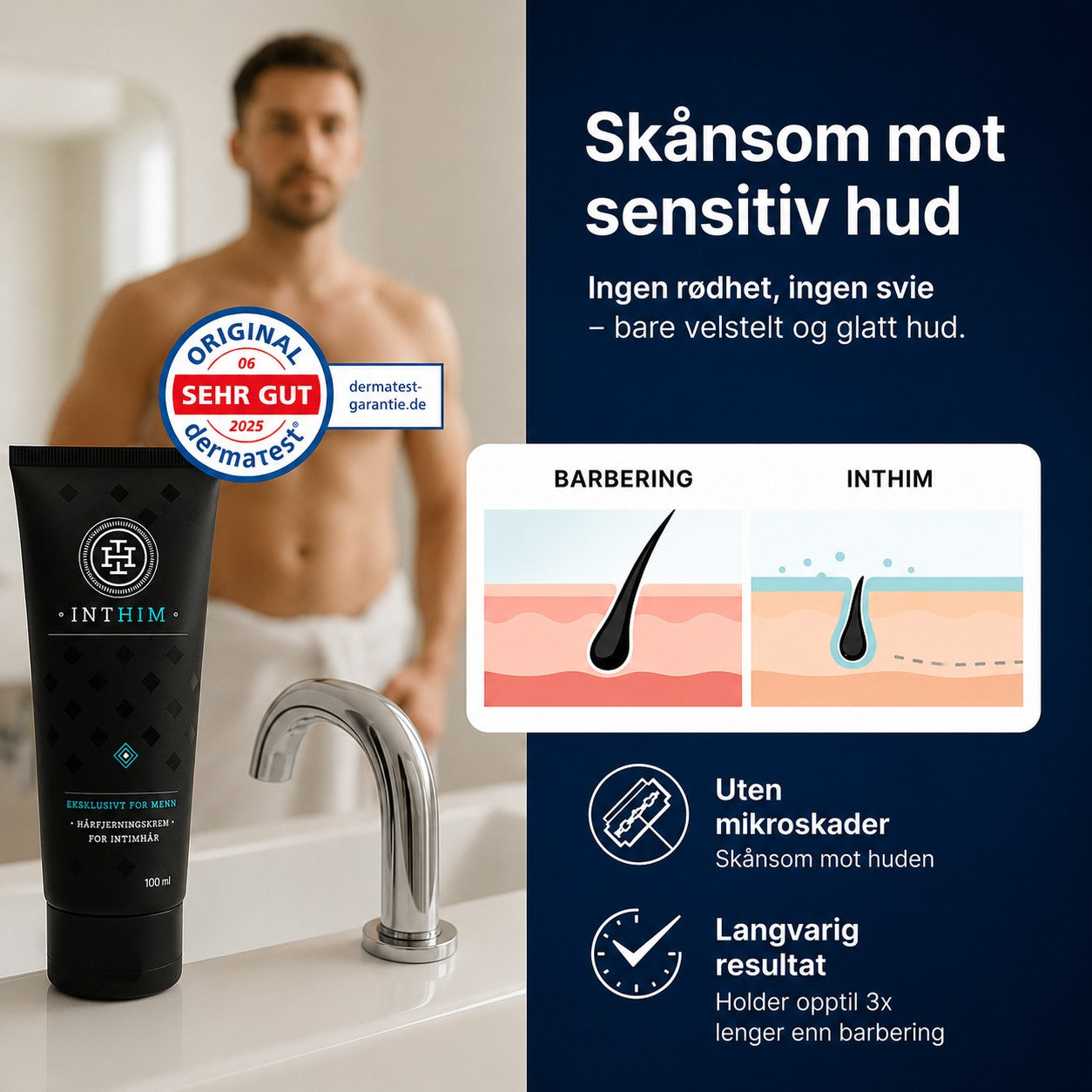 Intim hårfjerning + Comfort Gel – Komplett 2-stegs pleie – IntHim