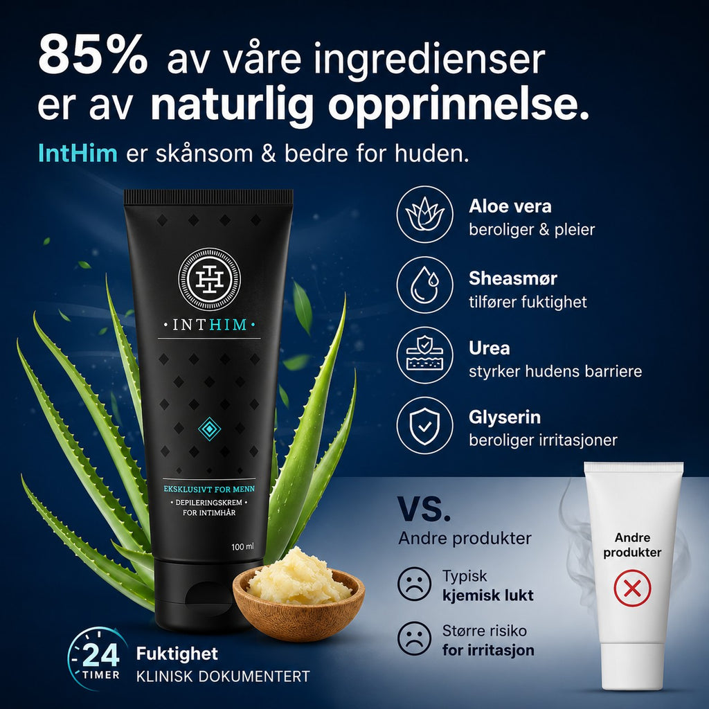 Intim hårfjerning + Comfort Gel – Komplett 2-stegs pleie – IntHim