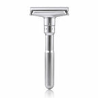 Justerbar premium barberhøvel inkl. 10 double edge blader – Matt sølv