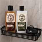 Sort GBS massasjebørste til hodebunn i dusjen med Men's Master Energy Shampoo og Hair & Body Soap