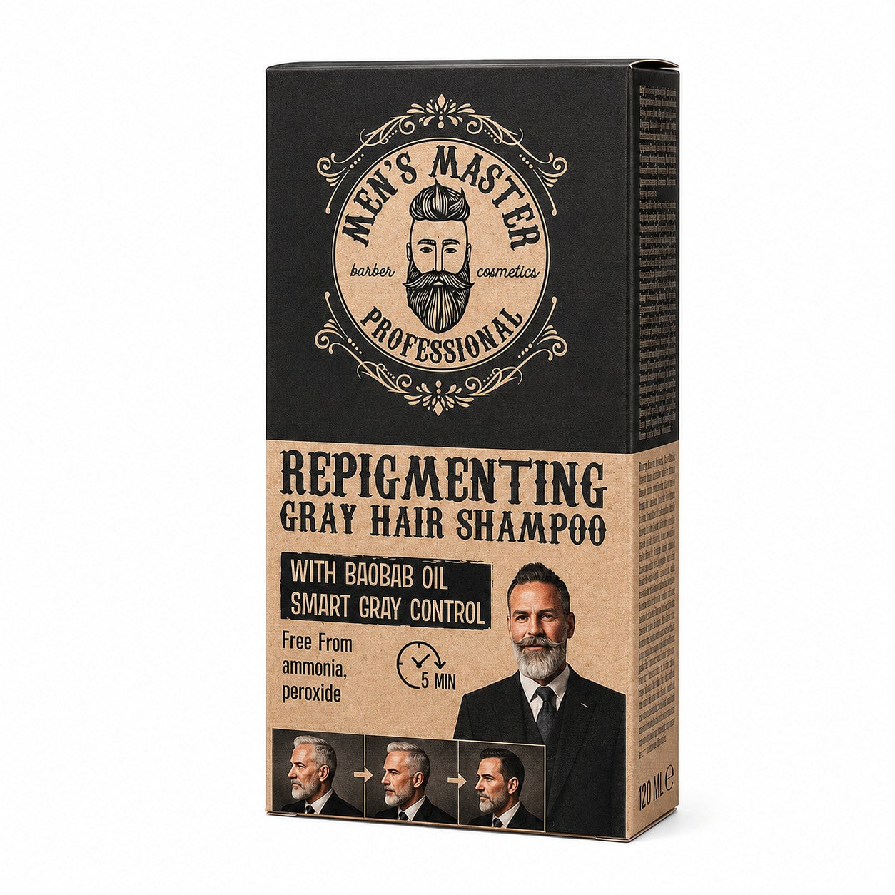 Repigmenterende shampoo for grått hår - Men's master